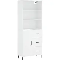 vidaXL Hoge kast 69,5x34x180 cm bewerkt hout wit