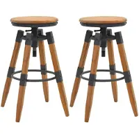vidaXL Set van 2 barkrukken, gemaakt van massief dennenhout, afmetingen 53,5 x 79 x 53,5 cm