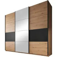 Meubella Kledingkast Saturn - Eiken - Zwart - 262,6x65,5x223,9 cm