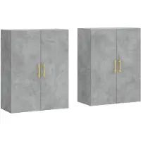 vidaXL Hangkasten 2 st 69,5x34x90 cm betongrijs