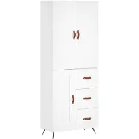 vidaXL Hoge kast, wit, 69,5 x 34 x 180 cm, houtvezel