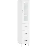 vidaXL Hoge kast 34,5x34x180 cm bewerkt hout wit