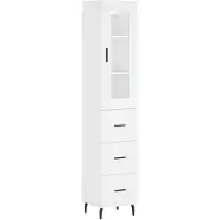 vidaXL Hoge kast 34,5x34x180 cm bewerkt hout wit