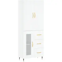 vidaXL Hoge kast 69,5x34x180 cm bewerkt hout wit