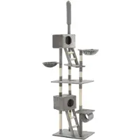 vidaXL Kattenkrabpaal met sisal krabpalen 230-260 cm grijs
