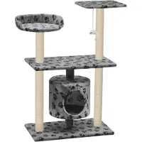 vidaXL Kattenkrabpaal met sisal krabpalen 95 cm pootafdrukken grijs