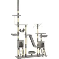vidaXL Kattenkrabpaal met sisal krabpalen 230-250 cm grijs