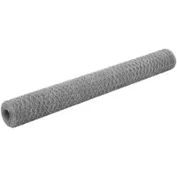 vidaXL Kippengaas 25x1,2 m gegalvaniseerd staal zilverkleurig