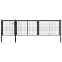 vidaXL Tuinpoort staal 400x75 cm antraciet