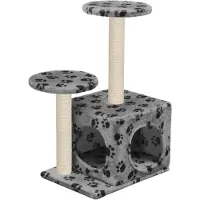 vidaXL Kattenkrabpaal met sisal krabpalen 60 cm pootafdrukken grijs