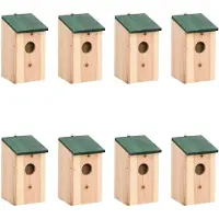 Super Merchant Vogelhuisjes 8 st 12x12x22 cm hout
