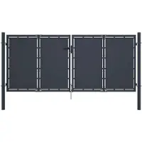 vidaXL Tuinpoort staal 300x125 cm antraciet