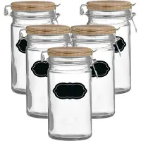 Urban Living Weckpot/inmaakpot - 10x - 1L - glas - met beugelsluiting - incl. etiketten