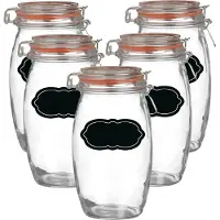Urban Living Weckpot/inmaakpot - 10x - 1.3L - glas - met beugelsluiting - incl. etiketten