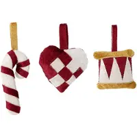 Bloomingville Velua decoratiehanger 3-delig Rood