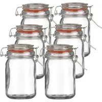 Urban Living Voorraadpot/bewaarpot - 10x - 250 ml - glas - met beugelsluiting - D7 x H12 cm