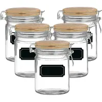Urban Living Weckpot/inmaakpot - 10x - 700 ml - glas - met beugelsluiting - incl. etiketten