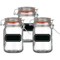 Urban Living Weckpot/inmaakpot - 4x - 250 ml - glas - met beugelsluiting - incl. etiketten