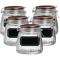 Urban Living Weckpot/inmaakpot - 10x - 1L - glas - met beugelsluiting - incl. etiketten