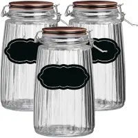 Urban Living Weckpot/inmaakpot - 6x - 1.8L - glas - met beugelsluiting - incl. etiketten