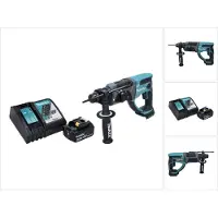 Makita Boormachine + slagboor, DHR 202 RG1 Accu combihamer 18 V 2,0 J SDS Plus + 1x accu 6,0 Ah + lader (Oplaadbare batterij)