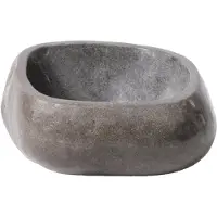 Bewonen Aloni Waskom Van Natuurlijke Riviersteen 30-35 X 15 X 1,5cm - Zwart - Natuursteen - 5404024116399 - Rond - Wastafels, Opzetwastafels