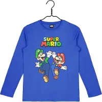Super Mario t-shirt - blauw - Maat 116 / 6 jaar