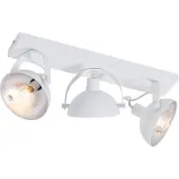 QAZQA Industriële plafondlamp wit met zilver 3-lichts verstelbaar - Magnax