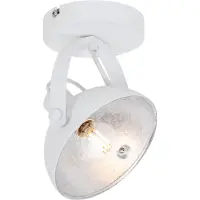 QAZQA Industriële plafondlamp wit met zilver 15 cm verstelbaar - Magnax