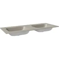 Balmani Tablo Strada dubbele wastafel mat zijdegrijze top solid 135 x 55 cm
