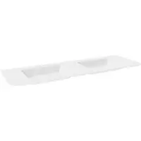 Balmani Moon dubbele wastafel mat witte Solid Surface 160 x 55 cm
