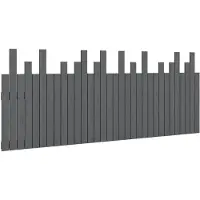 vidaXL Hoofdbord wandmontage 204x3x80 cm massief grenenhout grijs