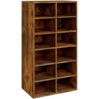 vidaXL Schoenenrek 54x34x100,5 cm bewerkt hout gerookt eikenkleurig