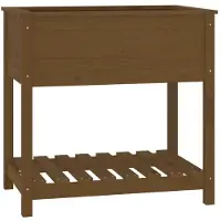 vidaXL Plantenbak met schap 82,5x54x81 cm grenenhout honingbruin