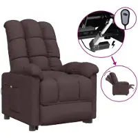 vidaXL Fauteuil verstelbaar elektrisch stof donkerbruin