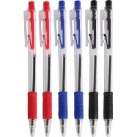 Urban Living Balpennen - 16x stuks - kleurenmix - rood - blauw - zwart - softgrip