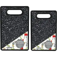 Urban Living keuken Snijplank - marmer look - zwart - kunststof - 25 en 30 cm