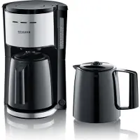 Severin KA 9308 Koffiezetapparaat RVS (geborsteld), Zwart Capaciteit koppen: 8 Met thermoskan