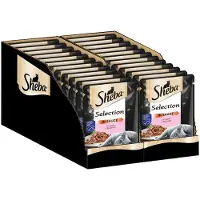 Sheba 56 x 85 g Megapack soorten Maaltijdzakjes Selection in saus met zalm nat kattenvoer