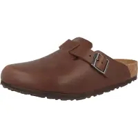Birkenstock Heren Leren klompen Boston Grip (Reguliere pasvorm) Natural Roast (45), Leer, Bruin, Plat, Gesp, Casual 1023449
