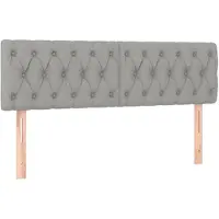 vidaXL Hoofdborden 144x7x78/88 cm stof lichtgrijs