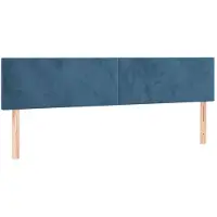 vidaXL Hoofdborden 200x5x78/88 cm fluweel donkerblauw