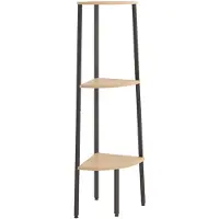 vidaXL Hoekkastje met 3 schappen 45,5x31,5x120 cm lichtbruin en zwart