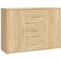 vidaXL Dressoir 91x29,5x65 cm bewerkt hout sonoma eikenkleurig