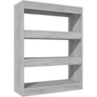 vidaXL Boekenkast/kamerscherm 80x30x103 cm bewerkt hout grijs sonoma