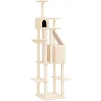 vidaXL Kattenmeubel met sisal krabpalen 201 cm crèmekleurig