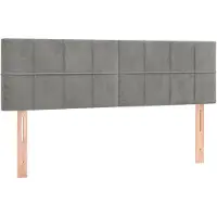 vidaXL Hoofdborden 144x5x78/88 cm fluweel lichtgrijs