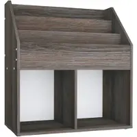 vidaXL Kindertijdschriftenrek 71x30x78,5 cm hout grijs en eikenkleur