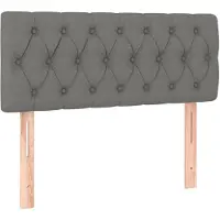 vidaXL Hoofdbord 100x7x78/88 cm stof donkergrijs