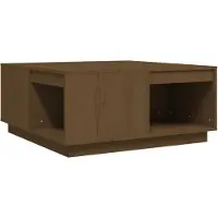 vidaXL Salontafel 80x81x36,5 cm massief grenenhout honingbruin